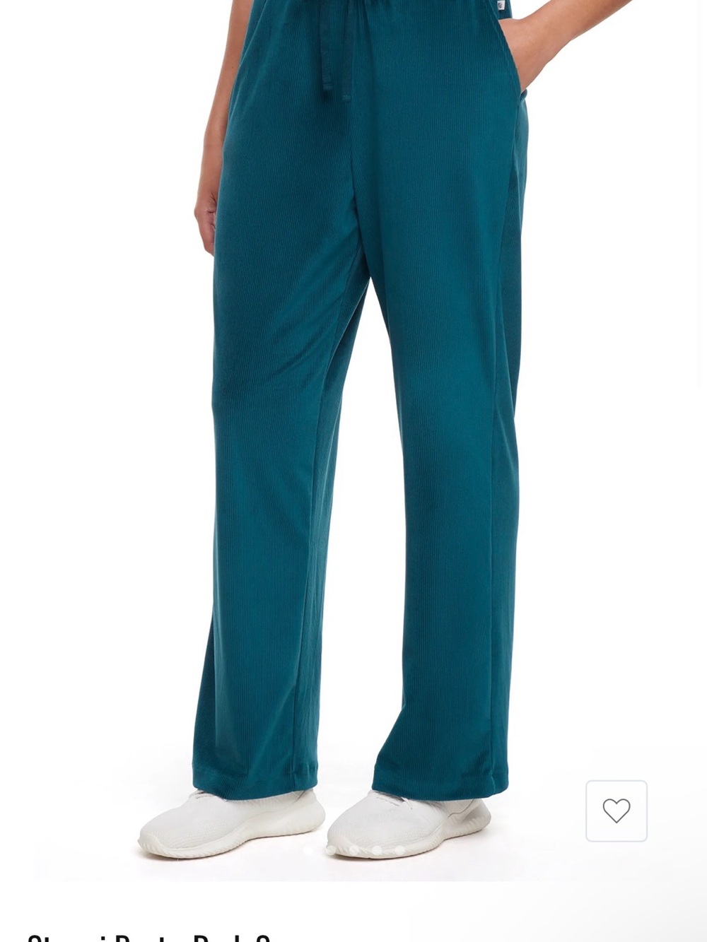 Marika Dark Sea Ribbed Wide Leg Pants
